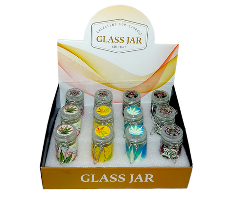 Chongz Assorted Design Gitd Medium Glass jars
