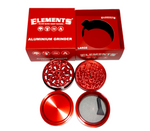Elements Red Large 4-Part Metal Grinder with box