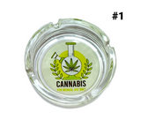 Glass Ashtray Cannabis Assorted Designs 11cm #1