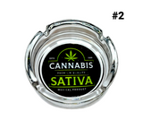 Glass Ashtray Cannabis Assorted Designs 11cm #2