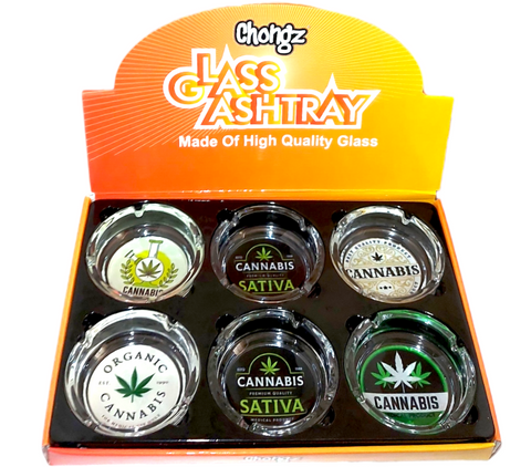 Glass Ashtray Cannabis Assorted Designs 11cm