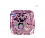 Baked Bunny Premium Square Glass Ashtray - #6