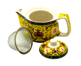 Small Herbal Teapot With 6 Teacups - Long Life Oriental Design