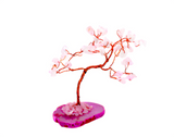 Gemstone Tree - Rose Quartz on Pink Agate Base (35 stones)