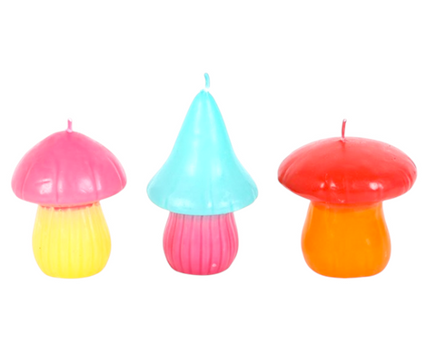 Set Of 3 Mushroom Shaped Candles