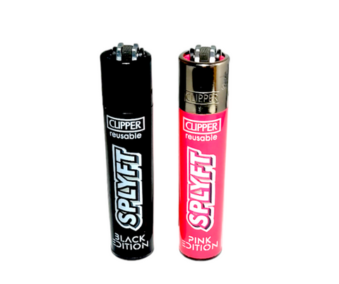 Clipper SPLYFT Black/Pink Large Classic Refillable Lighter