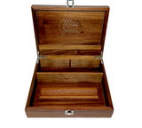 Wise Skies Deluxe Natural Walnut Wooden Rolling Box