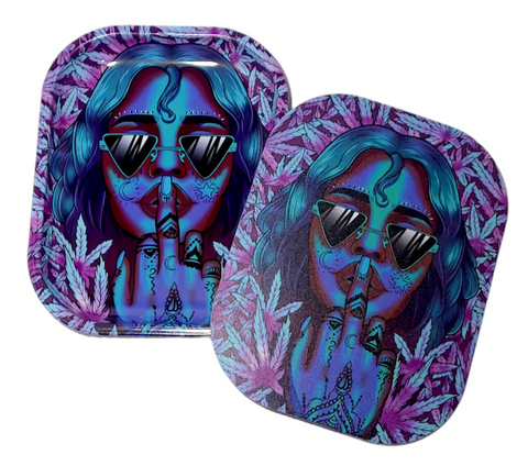 Wise Skies Silence Small Rolling Tray With Cover