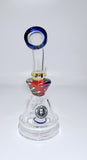 Glass Percolator Bong 17cm - Blue Rim