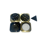 Atomic Metal Grinder Cube 48mm, Magnetic 4 Parts gold