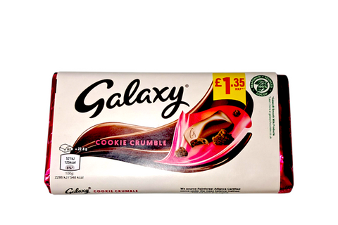 Galaxy Cookie Crumble Milk Chocolate Block Bar 114g