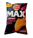 Walkers Max Strong Hot Chicken Wings Sharing Crisps 140g