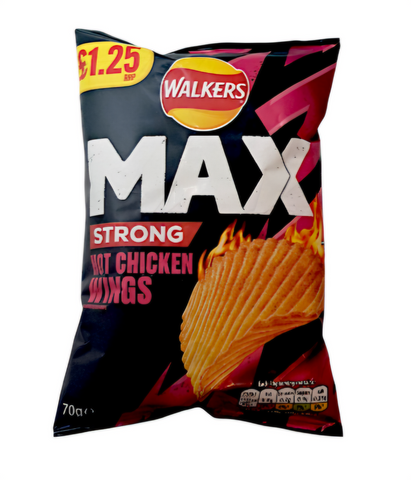 Walkers Max Strong Hot Chicken Wings Sharing Crisps 140g