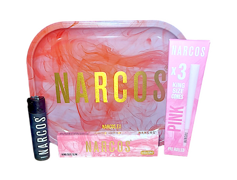 Narcos Small Pink Rolling Tray Set