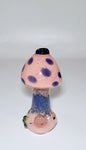 Coloured 3" Glass Pipe "Mushroom" Design Pink