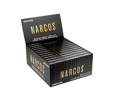 Narcos Brown Edition King Size Slim Rolling Papers + Tips