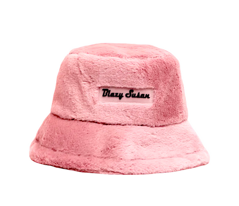 Blazy Susan Fuzzy Bucket Hat - Pink