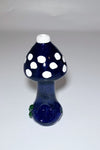 Coloured 3" Glass Pipe "Mushroom" Design Blue