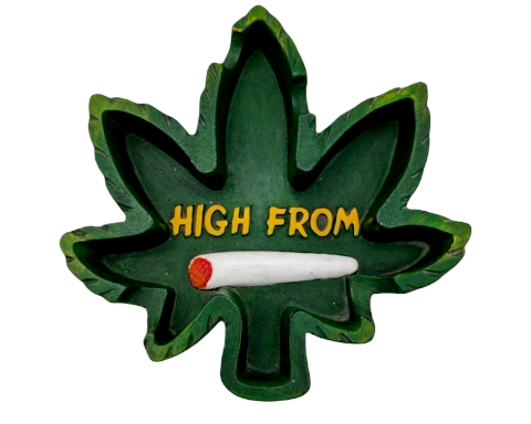 Wise Skies "High From" Leaf Ashtray - Green