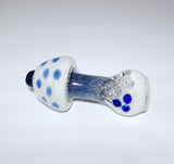 Coloured 3" Glass Pipe "Mushroom" Design White