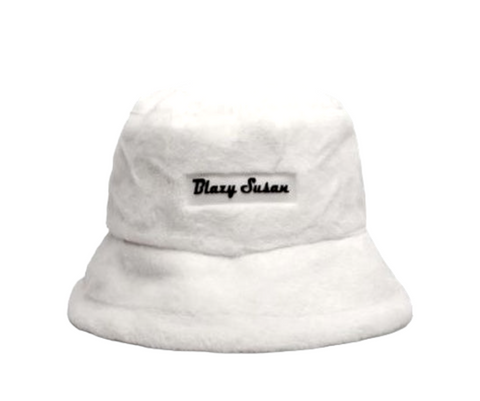 Blazy Susan Fuzzy Bucket Hat - White