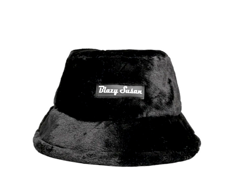 Blazy Susan Fuzzy Bucket Hat - Black
