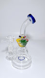 Glass Percolator Bong 17cm - Blue Rim