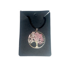 Tree Of Life Crystal Necklace rose quartz1