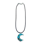 Crescent Moon Shaped Crystal Necklace turquoise