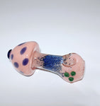 Coloured 3" Glass Pipe "Mushroom" Design Pink