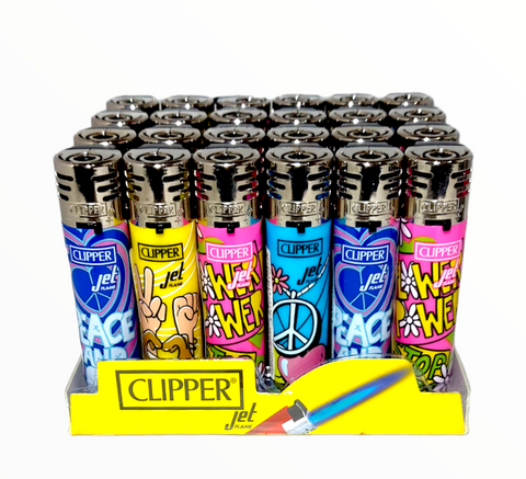 Clipper Jet Flame Lighter 'Hippie'
