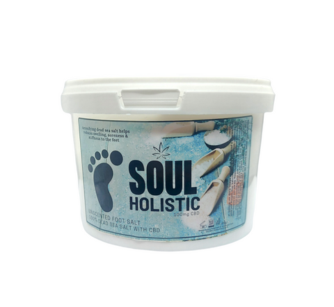 Soul Holistic 100mg CBD Dead Sea Salt Unscented Foot Salt - 500g