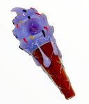 Coloured Glass Ice Cream Cone Pipe (4")

