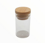 Mini Clear Glass Bottle With Wooden Lid