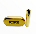 Gold Metal Clipper Lighter with case.Gold Metal Clipper Lighter collectable gift idea uk delivery