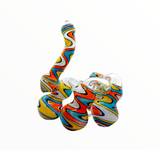4 Chamber Glass Bubbler Water Pipe multi colour uk delivery 420
