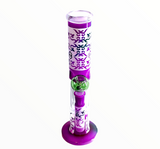 Glass Percolator Waterpipe - Purple Tribal Design (36cm)