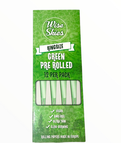 Wise Skies King Size Green Pre-Rolled Cones (Pack of 12)

