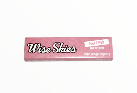 Wise Skies Pink Slim King Size Rolling Papers & Tips