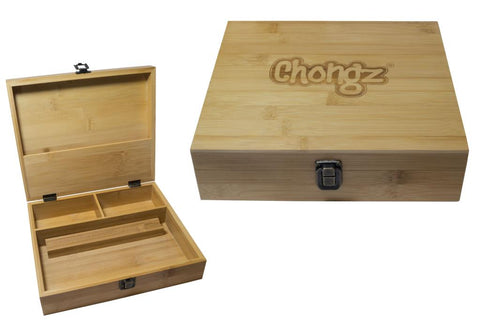 Chongz Extra Large Bamboo Rolling 420 Stoner Storage Box.